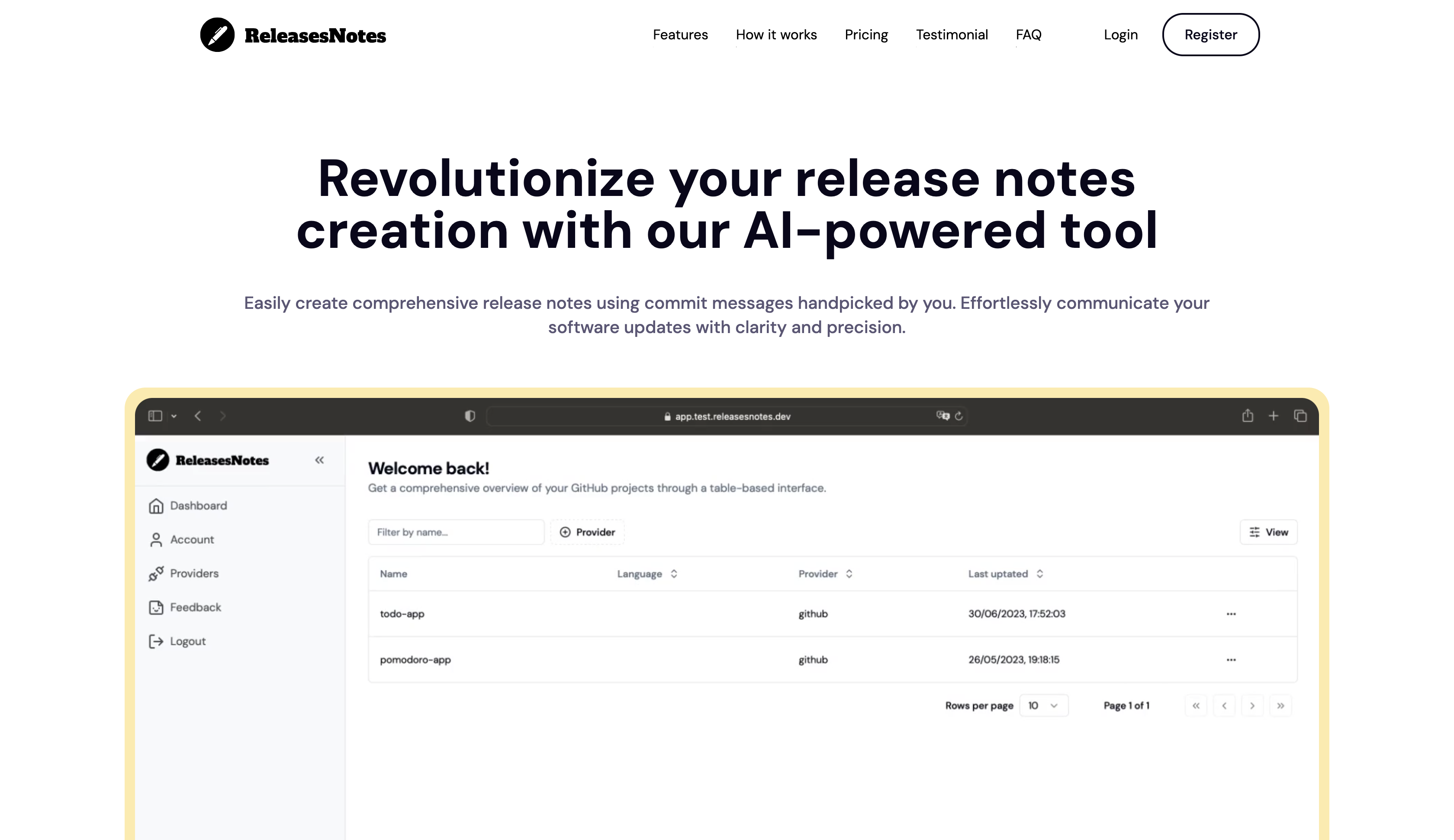 AI-powered release notes generator